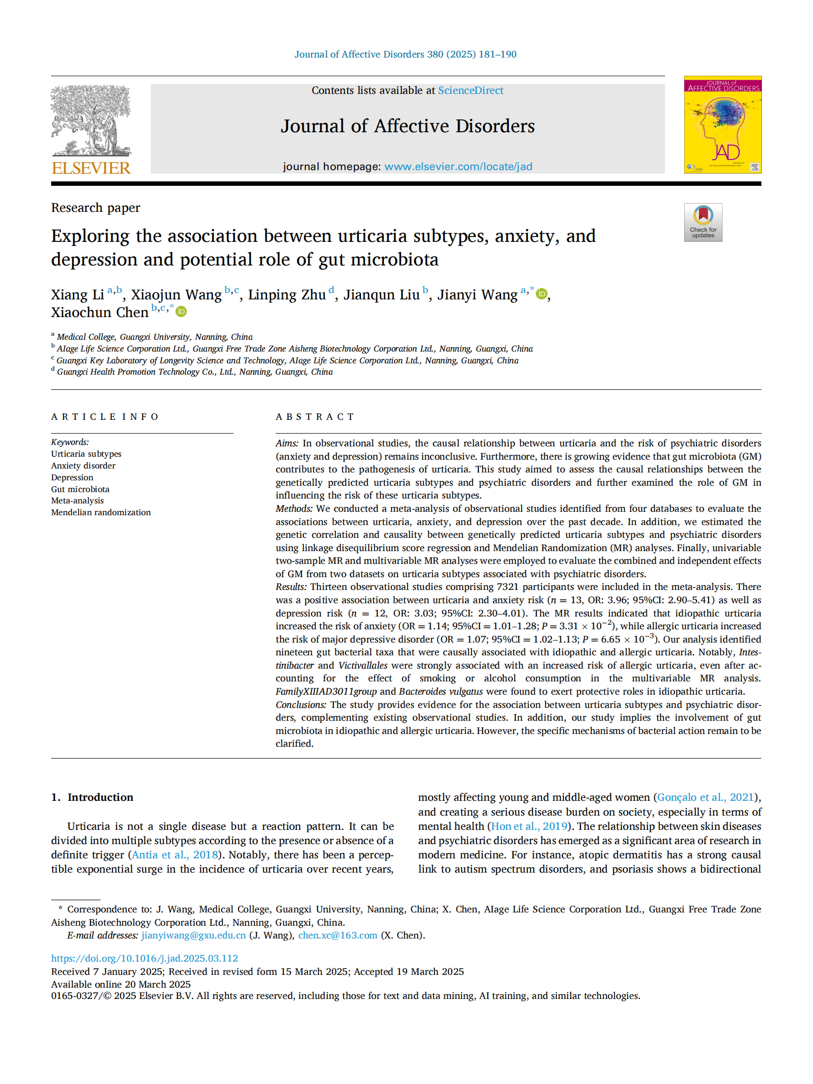 Exploring the association between urticaria subtypes, anxiety, and potential role of gut microbiota_01.png
